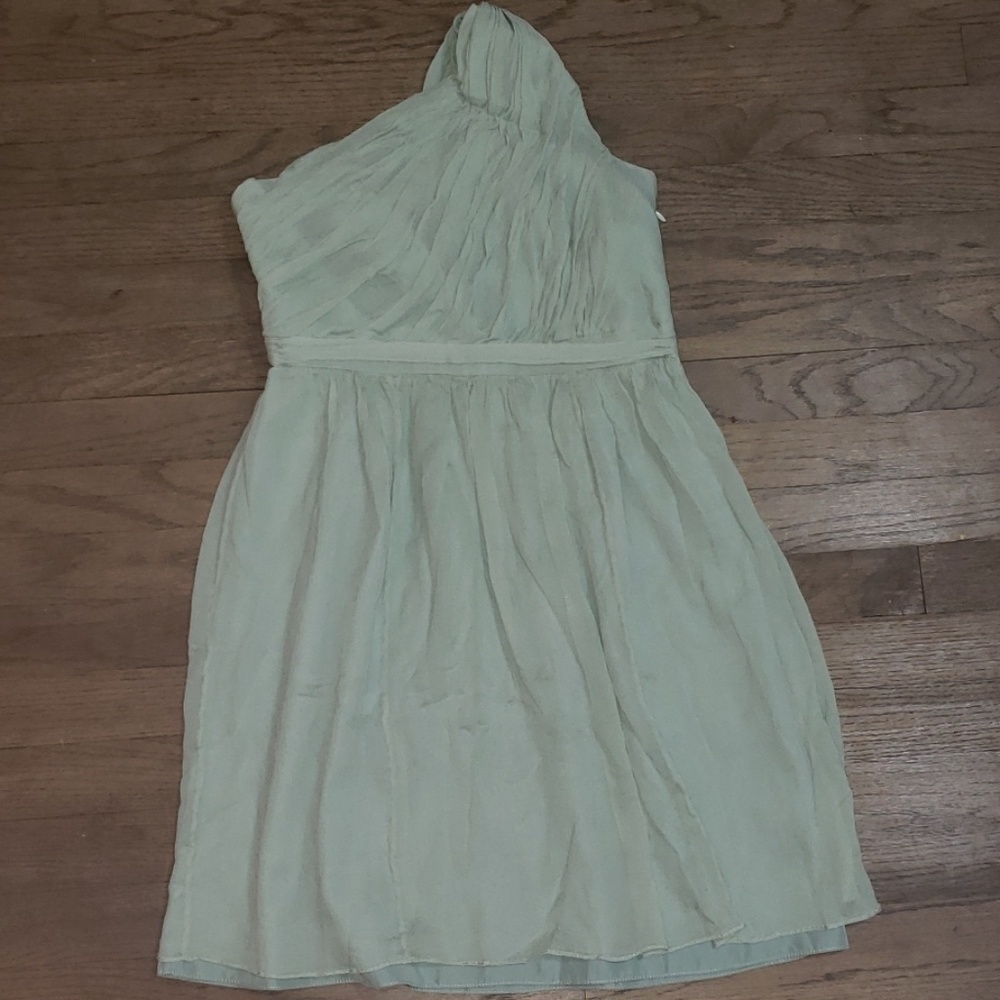 J.Crew Mint Green One Shoulder Dress